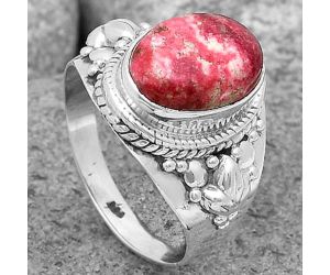 Natural Pink Thulite - Norway Ring size-7.5 SDR198515, 8x12 mm