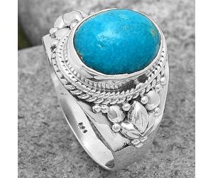 Rare Persian Turquoise With Pyrite Ring size-7.5 SDR198523, 9x12 mm