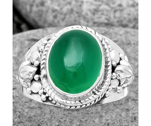 Natural Green Onyx Ring size-9 SDR198526 R-1277, 9x11 mm