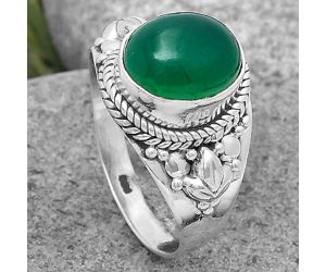 Natural Green Onyx Ring size-9 SDR198529 R-1277, 9x11 mm