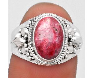 Natural Pink Thulite - Norway Ring size-8 SDR198543, 8x11 mm