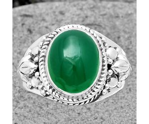 Natural Green Onyx Ring size-8 SDR198544 R-1277, 9x11 mm