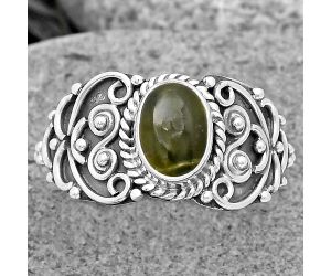 Natural Chrome Chalcedony Ring size-7.5 SDR198632 R-1480, 6x8 mm