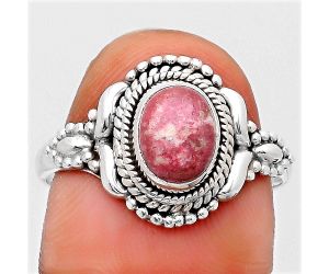Natural Pink Thulite - Norway Ring size-9 SDR198747, 6x8 mm