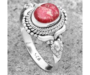 Natural Pink Thulite - Norway Ring size-9 SDR198747, 6x8 mm