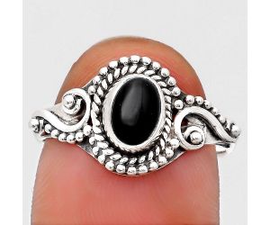Natural Black Onyx - Brazil Ring size-8.5 SDR198924 R-1238, 7x5 mm