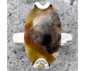 Natural Australian Prehnite Ring size-8 SDR198947 R-1479, 12x20 mm