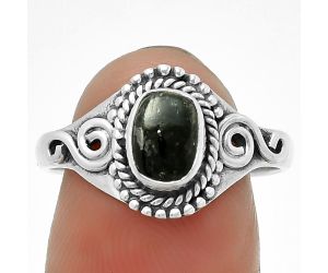 Natural Nuummite Ring size-8 SDR199046 R-1238, 7x5 mm