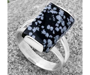 Natural Snow Flake Obsidian Ring size-7 SDR199097 R-1084, 11x17 mm