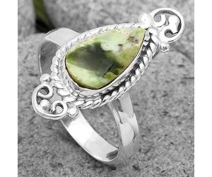 Natural Chrome Chalcedony Ring size-9 SDR199354 R-1500, 7x13 mm