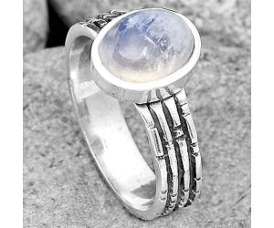 Natural Rainbow Moonstone - India Ring size-8 SDR199430 R-1155, 7x9 mm