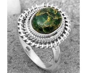 Natural Green Fuchsite Ring size-7 SDR199825 R-1279, 8x10 mm