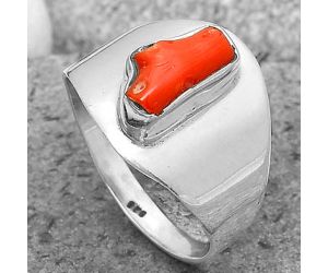 Natural Coral Stick Ring size-8 SDR199896, 5x10 mm