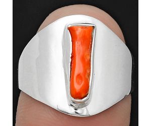 Natural Coral Stick Ring size-8 SDR199912, 4x12 mm