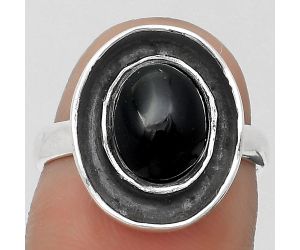 Natural Black Onyx - Brazil Ring size-7 SDR199984 R-1468, 9x11 mm