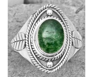 Natural Green Aventurine Ring size-9 SDR200038 R-1258, 8x10 mm