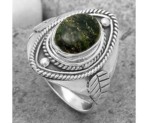 Natural Green Fuchsite Ring size-8 SDR200039 R-1258, 7x10 mm
