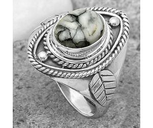 Natural Pinolith Stone Ring size-7 SDR200047 R-1258, 7x9 mm