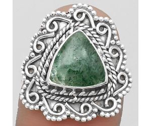 Natural Green Aventurine Ring size-8 SDR200126 R-1322, 10x10 mm