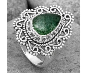 Natural Green Aventurine Ring size-7 SDR200129 R-1322, 7x11 mm