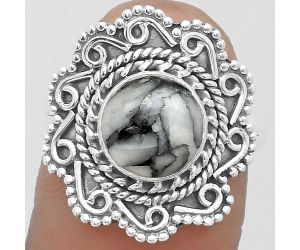 Natural Pinolith Stone Ring size-8 SDR200133 R-1322, 9x9 mm