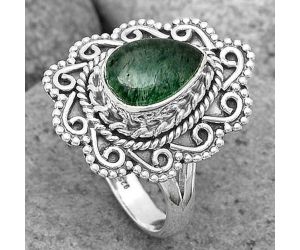 Natural Green Aventurine Ring size-8.5 SDR200138 R-1322, 7x10 mm