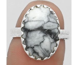 Natural Pinolith Stone Ring size-7 SDR200153 R-1210, 12x17 mm