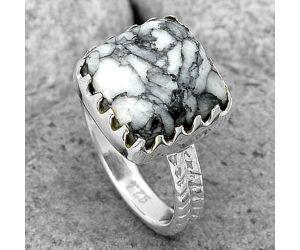 Natural Pinolith Stone Ring size-8 SDR200167 R-1210, 13x13 mm