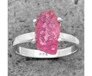 Natural Ruby Rough Ring size-7 SDR200438, 7x12 mm