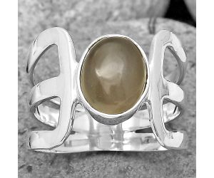 Natural Gray Moonstone Ring size-8 SDR200461 R-1162, 8x10 mm