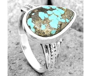 Natural Lucky Charm Tibetan Turquoise Ring size-7 SDR200593 R-1163, 10x15 mm