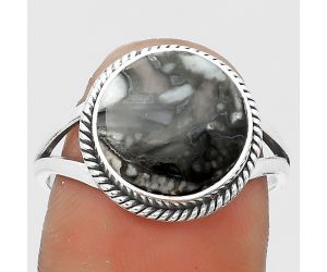Natural Mexican Cabbing Fossil Ring size-9 SDR200862 R-1010, 12x12 mm