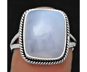 Natural Milky Chalcedony Ring size-9 SDR200944 R-1010, 12x15 mm