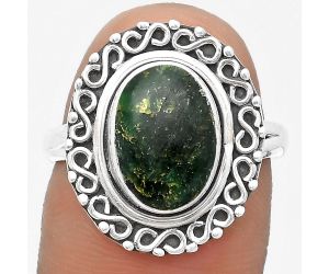 Natural Green Fuchsite Ring size-8 SDR201581 R-1164, 8x11 mm