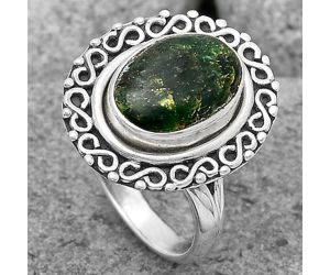 Natural Green Fuchsite Ring size-8 SDR201581 R-1164, 8x11 mm