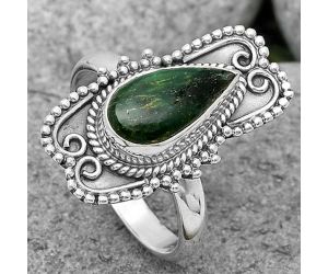 Natural Green Fuchsite Ring size-8.5 SDR201597 R-1441, 7x13 mm
