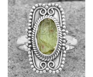 Natural Green Kyanite Rough - India Ring size-6.5 SDR201602 R-1441, 6x11 mm