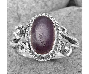 Natural Purple Lepidolite Ring size-8 SDR201643 R-1345, 8x13 mm