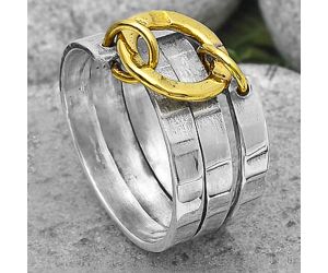 Two Tone Stackble Silver Band Ring size-8.5 SDR201732, N/A