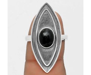 Natural Black Onyx - Brazil Ring size-8.5 SDR201737 R-1391, 7x9 mm
