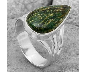 Natural Green Fuchsite Ring size-7 SDR201837 R-1003, 10x18 mm