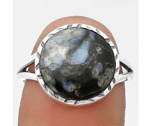 Llanite Blue Opal Crystal Sphere Ring size-8 SDR201891 R-1074, 13x13 mm