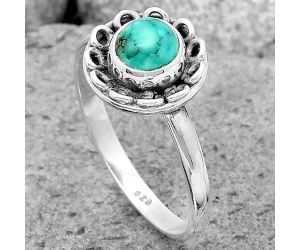 Natural Turquoise Magnesite Ring size-9 SDR202467 R-1395, 6x6 mm