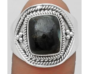 Natural Nuummite Ring size-9 SDR202540 R-1312, 9x11 mm
