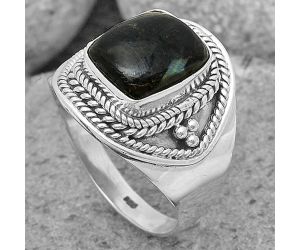 Natural Nuummite Ring size-9 SDR202540 R-1312, 9x11 mm