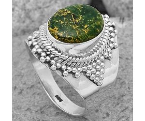 Natural Green Fuchsite Ring size-6 SDR202614 R-1278, 9x11 mm