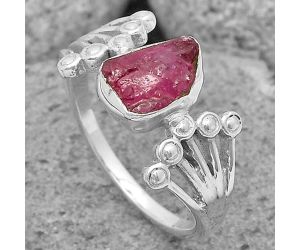 Natural Ruby Rough Ring size-8 SDR202660, 6x9 mm