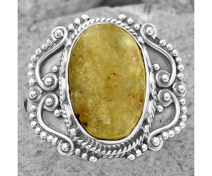 Natural Green Kyanite Rough - India Ring size-7.5 SDR202706 R-1282, 9x14 mm