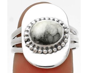 Natural Pinolith Stone Ring size-7 SDR202808 R-1458, 7x9 mm