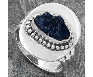 Natural Blue Sapphire Rough Ring size-7 SDR202810 R-1458, 7x11 mm